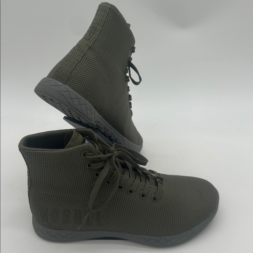 NOBULL Outwork Superfabric Trainer High Top Womens Size 7.5 Gym Shoe Olive Green - Picture 5 of 15